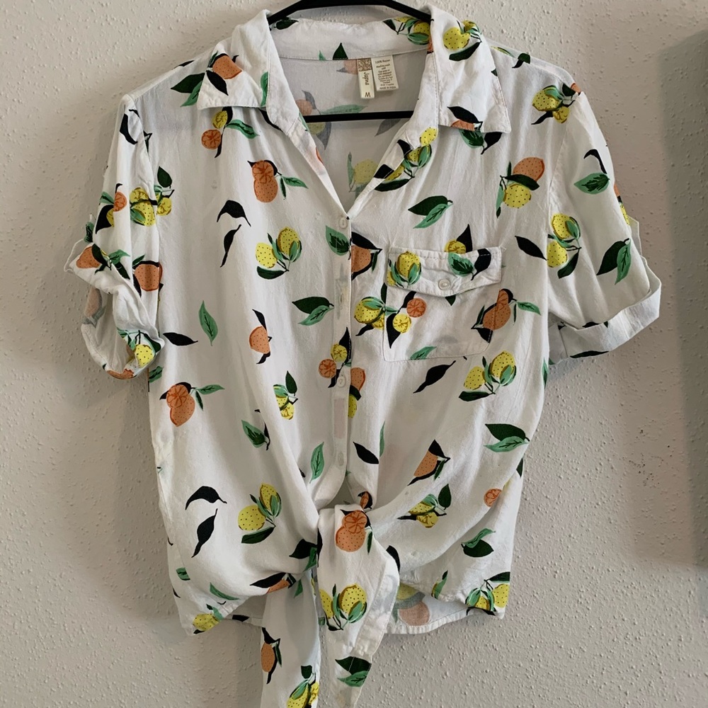 Japna tie front citrus blouse!